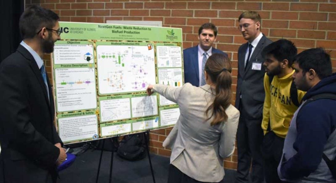 Senior design team presents their Biofuel poster