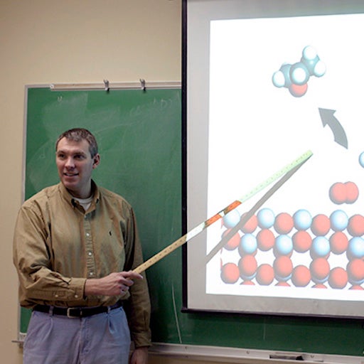 chemical engineering professor in the classroom