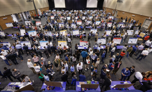 The 2023 Engineering Senior Design Expo held at the Isadore and Sadie Dorin Forum.