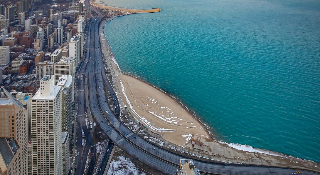 View of Lake Michigan from Chicago skyline