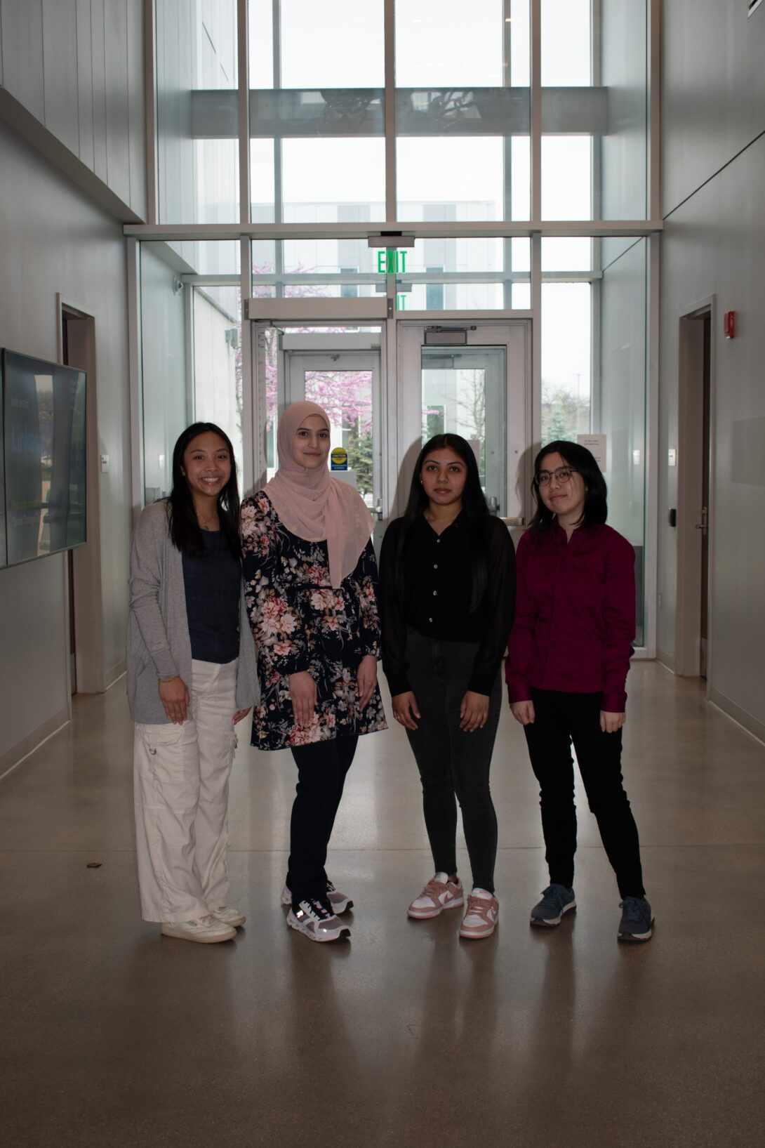 UIC chemical engineering department seniors Emily Seriruk, Shayma Abdallah, Jessica Fajardo, and Becky Listiawan