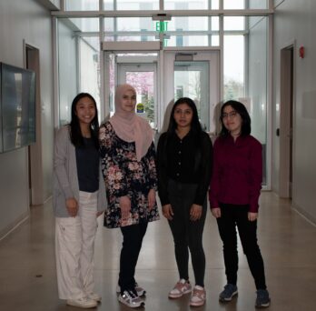 UIC chemical engineering department seniors Emily Seriruk, Shayma Abdallah, Jessica Fajardo, and Becky Listiawan 