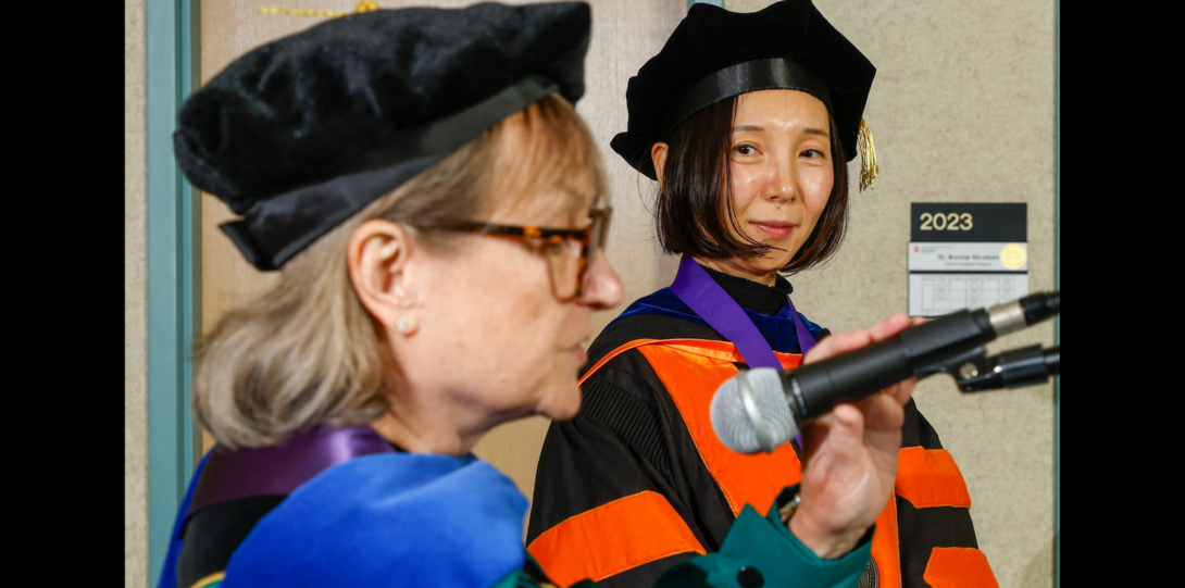 UIC Provost and Vice Chancellor for Academic Affairs Karen Colley speaks about ChE Professor Ying Liu during the investiture ceremony.